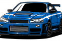 Bay Blue Nissan GT-R (R34)