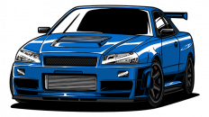 Bay Blue Nissan GT-R (R34)